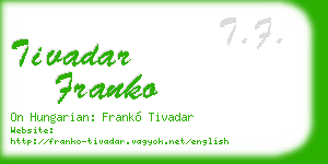 tivadar franko business card