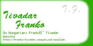 tivadar franko business card